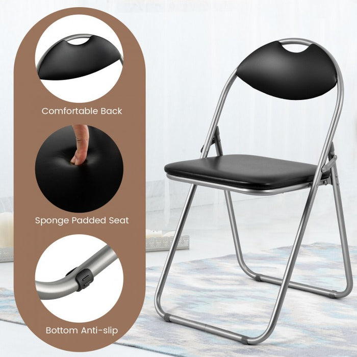 Black Minimalist Portable Folding Dining Chairs Furniture Set
