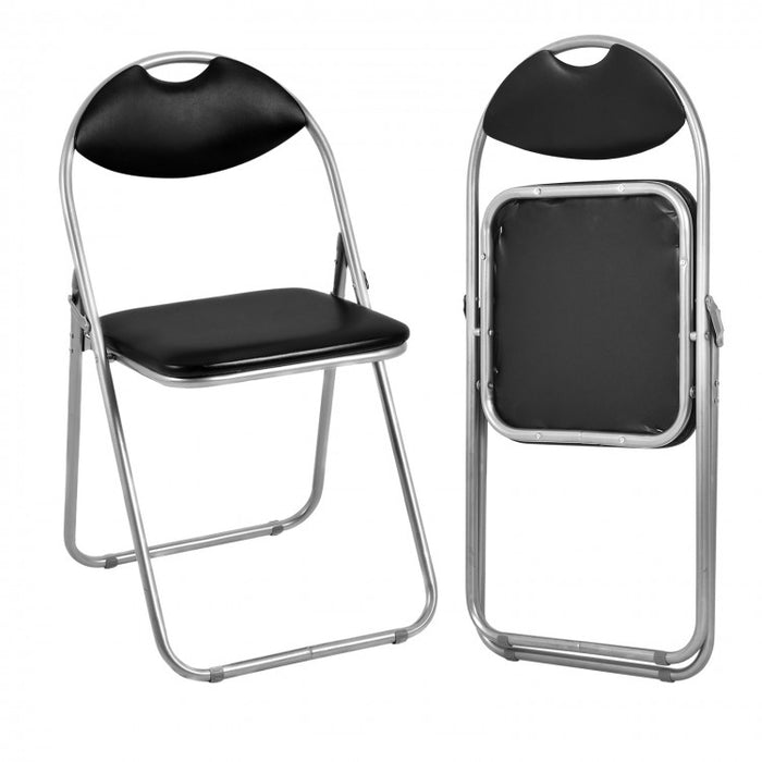 Black Minimalist Portable Folding Dining Chairs Furniture Set