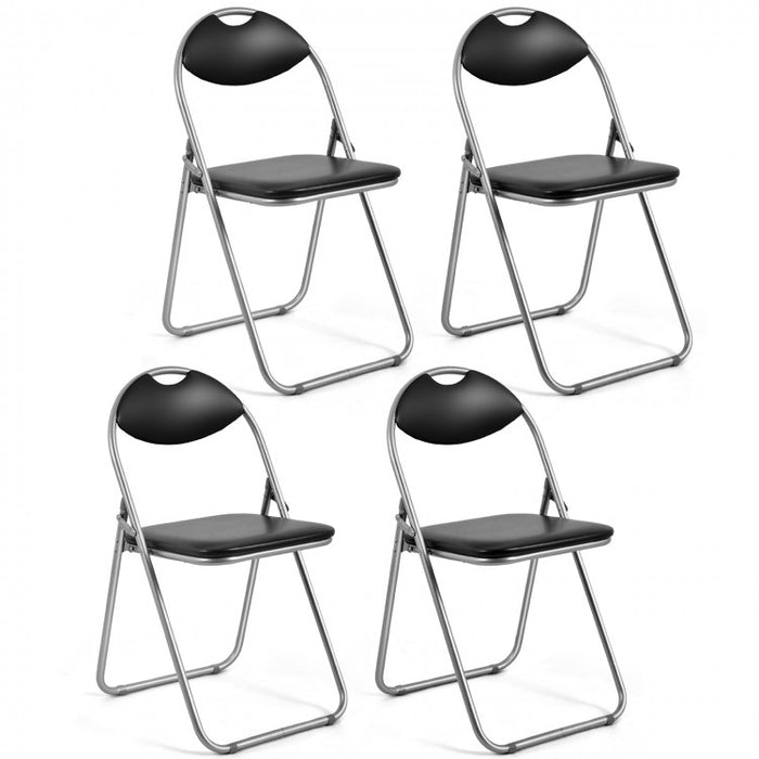 Black Minimalist Portable Folding Dining Chairs Furniture Set
