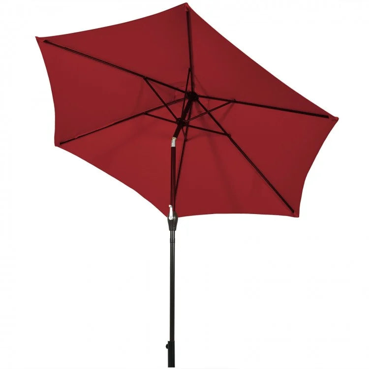 9 Ft Outdoor Patio Umbrella, Adjustable Tilt, Wind-Resistant, Sturdy