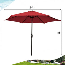 Load image into Gallery viewer, 9 Ft Outdoor Patio Umbrella, Adjustable Tilt, Wind-Resistant, Sturdy
