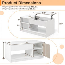 Load image into Gallery viewer, Modern Minimalist White Coffee Table with Lift-Top and Storage Cabinet - Suitable for Living Room and Office
