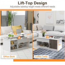 Load image into Gallery viewer, Modern Minimalist White Coffee Table with Lift-Top and Storage Cabinet - Suitable for Living Room and Office
