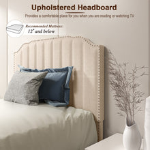 Load image into Gallery viewer, Modern Style Tall Headboard Wood Padded Bed Frame
