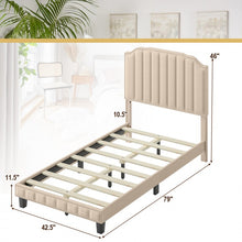 Load image into Gallery viewer, Modern Style Tall Headboard Wood Padded Bed Frame
