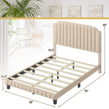 Load image into Gallery viewer, Modern Style Tall Headboard Wood Padded Bed Frame
