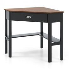Load image into Gallery viewer, Corner Solid Wood Notebook Computer Desk with Drawers and Open Shelves - Ideal for Bedroom and Study
