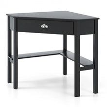 Load image into Gallery viewer, Corner Solid Wood Notebook Computer Desk with Drawers and Open Shelves - Ideal for Bedroom and Study
