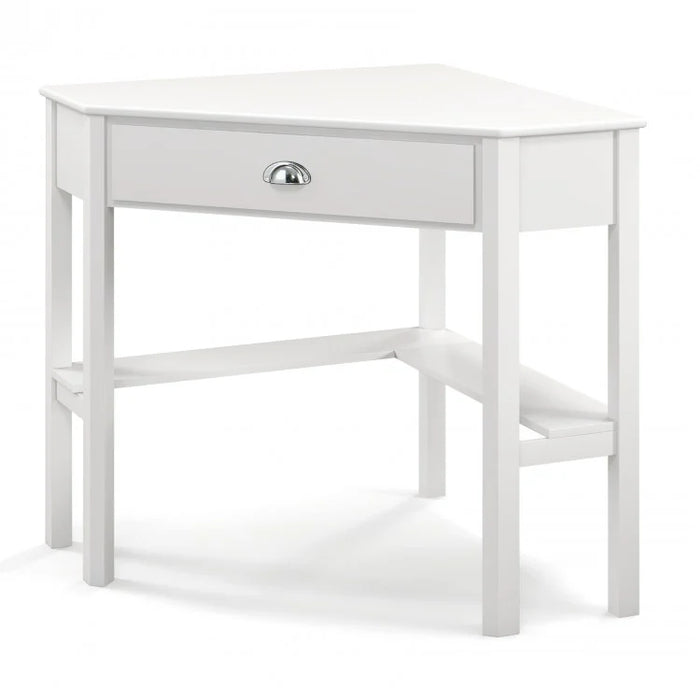 Corner Solid Wood Notebook Computer Desk with Drawers and Open Shelves - Ideal for Bedroom and Study