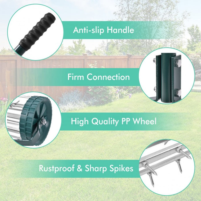 40-Inch Push Walk-Behind Lawn Aerator for Outdoor Garden