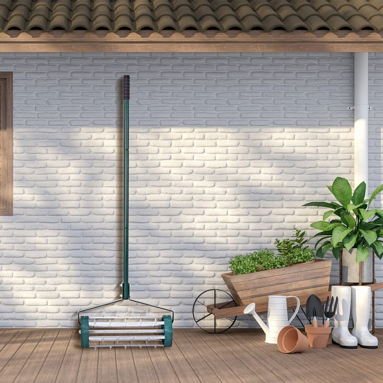 40-Inch Push Walk-Behind Lawn Aerator for Outdoor Garden