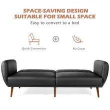 Charger l&#39;image dans la galerie, Living Room 3-Seater Black PU Leather Sofa with Adjustable Backrest
