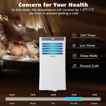 Load image into Gallery viewer, 10000 BTU White Portable Air Conditioner with Dehumidifier

