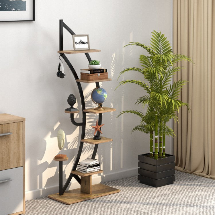6-Tier Living Room Storage Shelf for Plants, Decor, and Display