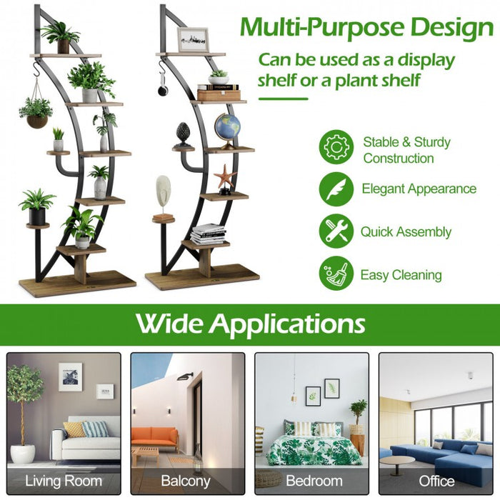 6-Tier Living Room Storage Shelf for Plants, Decor, and Display