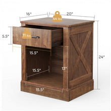 Load image into Gallery viewer, Vintage Open-Concept Bedside Table with Drawers - Bedroom Furniture

