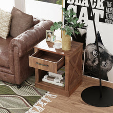 Load image into Gallery viewer, Vintage Open-Concept Bedside Table with Drawers - Bedroom Furniture
