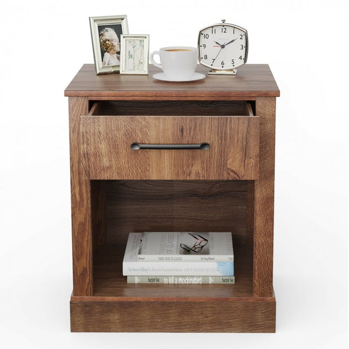 Vintage Open-Concept Bedside Table with Drawers - Bedroom Furniture