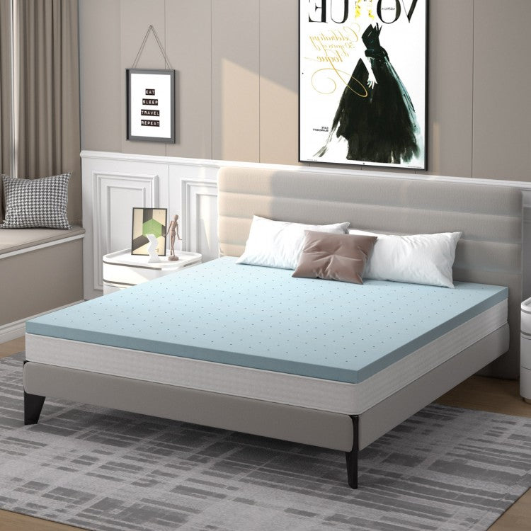 4-Inch Blue Gel-Infused High-Resilience Memory Foam Mattress