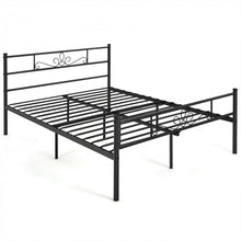 Load image into Gallery viewer, Black Minimalist Modern Metal Bed Frame with Storage Bed Base
