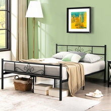 Load image into Gallery viewer, Black Minimalist Modern Metal Bed Frame with Storage Bed Base
