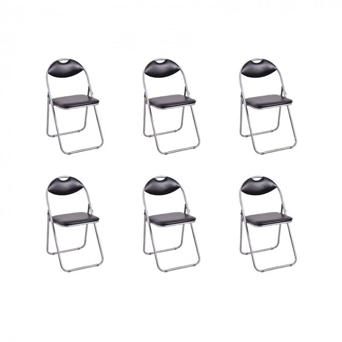 Black Minimalist Portable Folding Dining Chairs Furniture Set