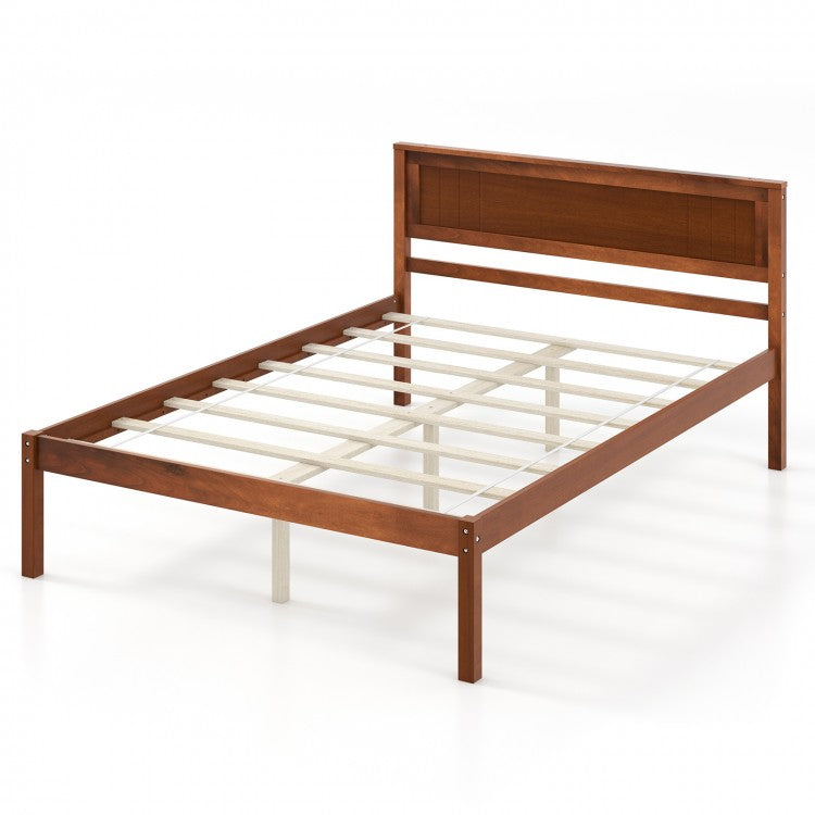 Rustic Style Solid Wood Bed Frame with Under-Bed Storage Space