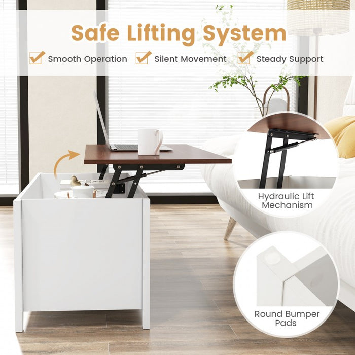 Modern Indoor Hidden Storage Coffee Table with Lift-Top