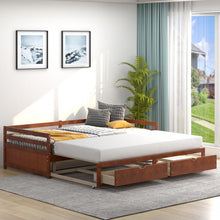Load image into Gallery viewer, Multifunctional Expandable Double Sofa Bed Frame with Drawers
