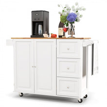 Load image into Gallery viewer, Modern Multifunctional Folding Kitchen Island Cart with Storage Cabinets
