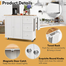 Load image into Gallery viewer, Modern Multifunctional Folding Kitchen Island Cart with Storage Cabinets
