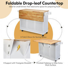 Load image into Gallery viewer, Modern Multifunctional Folding Kitchen Island Cart with Storage Cabinets
