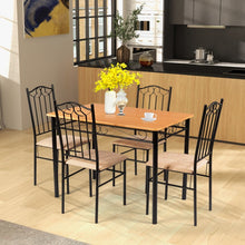 Load image into Gallery viewer, Modern 5-Piece Dining Room Table and Chairs Set with Rectangular Table and 4 Padded Chairs - Suitable for Restaurant
