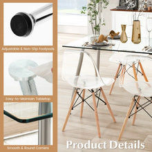 Load image into Gallery viewer, Modern Rectangular Glass Dining Table with Heavy-Duty Steel Legs - Suitable for Kitchen and Restaurant
