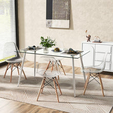 Load image into Gallery viewer, Modern Rectangular Glass Dining Table with Heavy-Duty Steel Legs - Suitable for Kitchen and Restaurant
