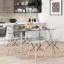 Load image into Gallery viewer, Modern Rectangular Glass Dining Table with Heavy-Duty Steel Legs - Suitable for Kitchen and Restaurant
