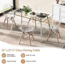 Load image into Gallery viewer, Modern Rectangular Glass Dining Table with Heavy-Duty Steel Legs - Suitable for Kitchen and Restaurant

