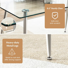 Load image into Gallery viewer, Modern Rectangular Glass Dining Table with Heavy-Duty Steel Legs - Suitable for Kitchen and Restaurant
