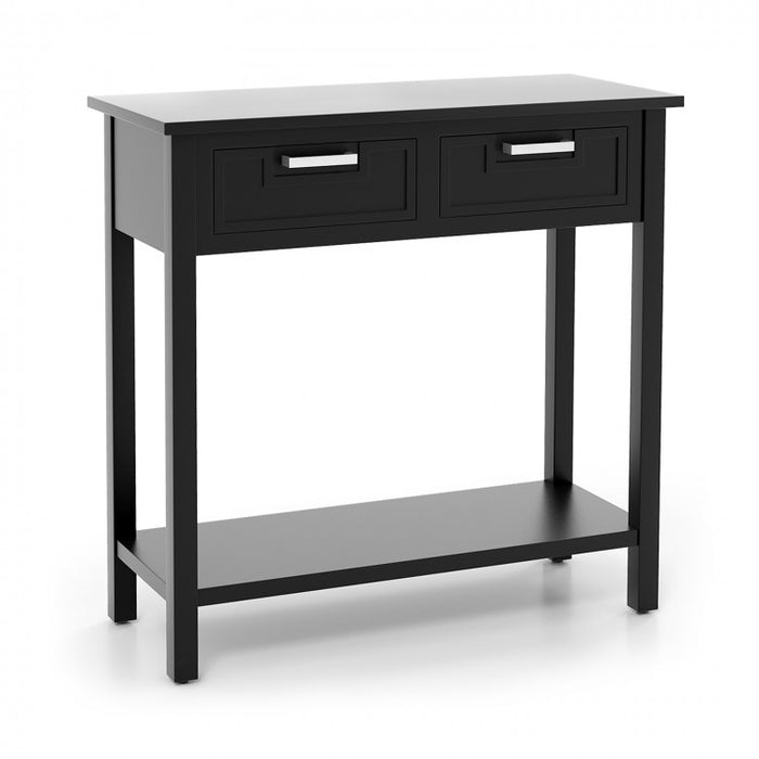 Open-Concept Entryway Console Table with Two Drawers