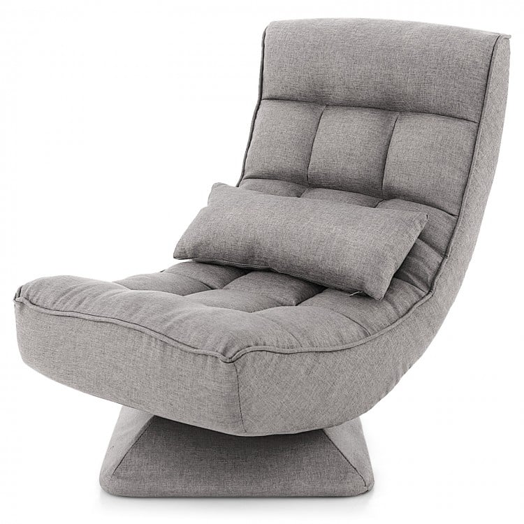Costway Modern Living Room Swivel Chairs with 5-Level Adjustable Lumbar Support - Suitable for Living Room and Home Theater