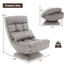 Load image into Gallery viewer, Costway Modern Living Room Swivel Chairs with 5-Level Adjustable Lumbar Support - Suitable for Living Room and Home Theater
