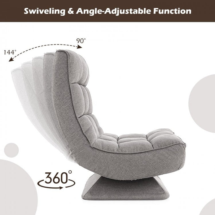 Costway Modern Living Room Swivel Chairs with 5-Level Adjustable Lumbar Support - Suitable for Living Room and Home Theater