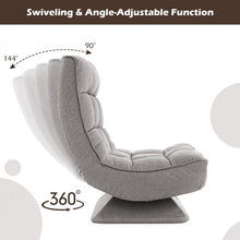 Load image into Gallery viewer, Costway Modern Living Room Swivel Chairs with 5-Level Adjustable Lumbar Support - Suitable for Living Room and Home Theater
