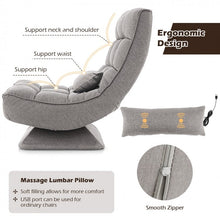 Load image into Gallery viewer, Costway Modern Living Room Swivel Chairs with 5-Level Adjustable Lumbar Support - Suitable for Living Room and Home Theater
