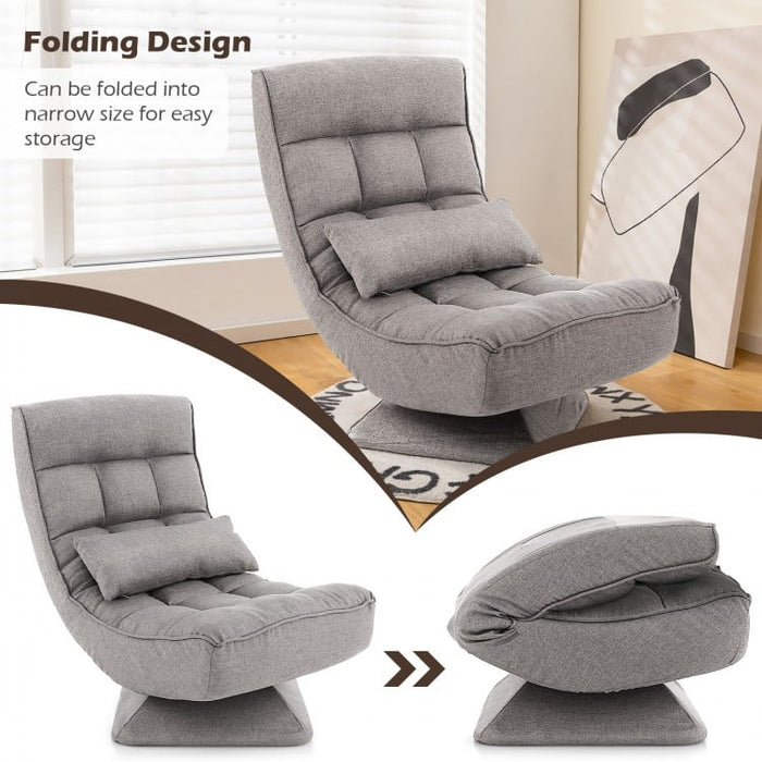 Costway Modern Living Room Swivel Chairs with 5-Level Adjustable Lumbar Support - Suitable for Living Room and Home Theater