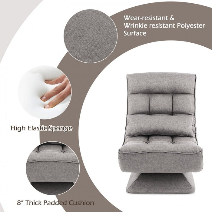Costway Modern Living Room Swivel Chairs with 5-Level Adjustable Lumbar Support - Suitable for Living Room and Home Theater