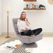 Load image into Gallery viewer, Costway Modern Living Room Swivel Chairs with 5-Level Adjustable Lumbar Support - Suitable for Living Room and Home Theater
