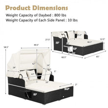 Load image into Gallery viewer, Costway Outdoor Daybed with Canopy - Features Hidden Side Tables and Retractable Sunshade
