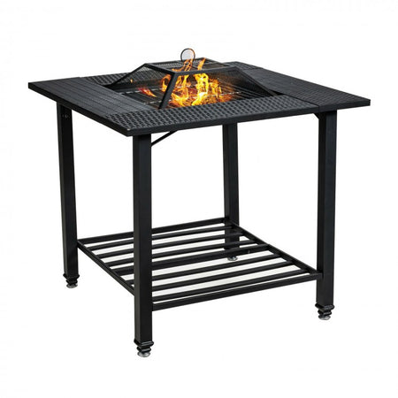 Multifunctional Outdoor Fire Pit Table - Can Be Used as BBQ, Cooler, and Dining Table
