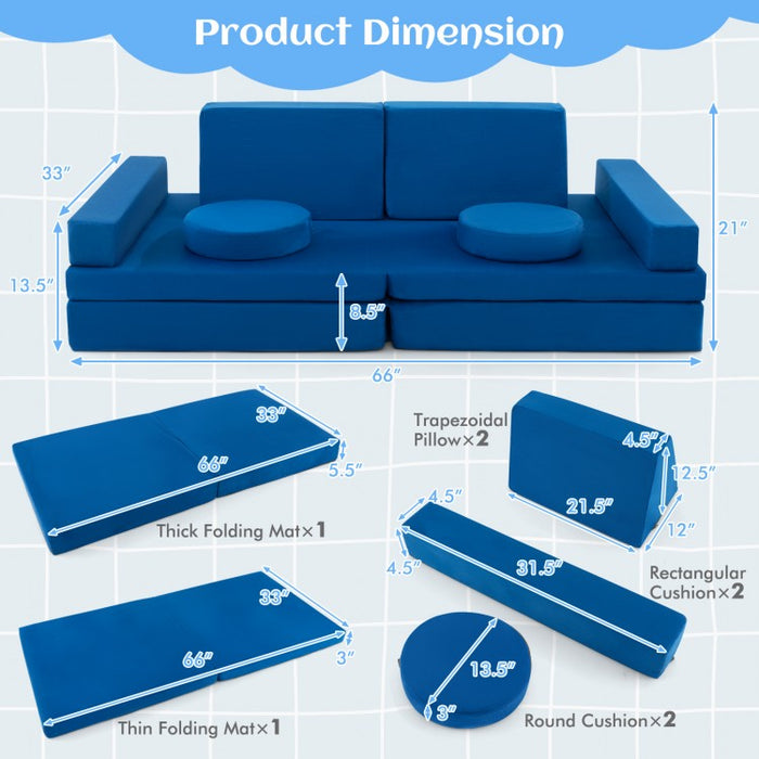 8-Piece Indoor Children's Play Sofa Furniture Set, Machine Washable
